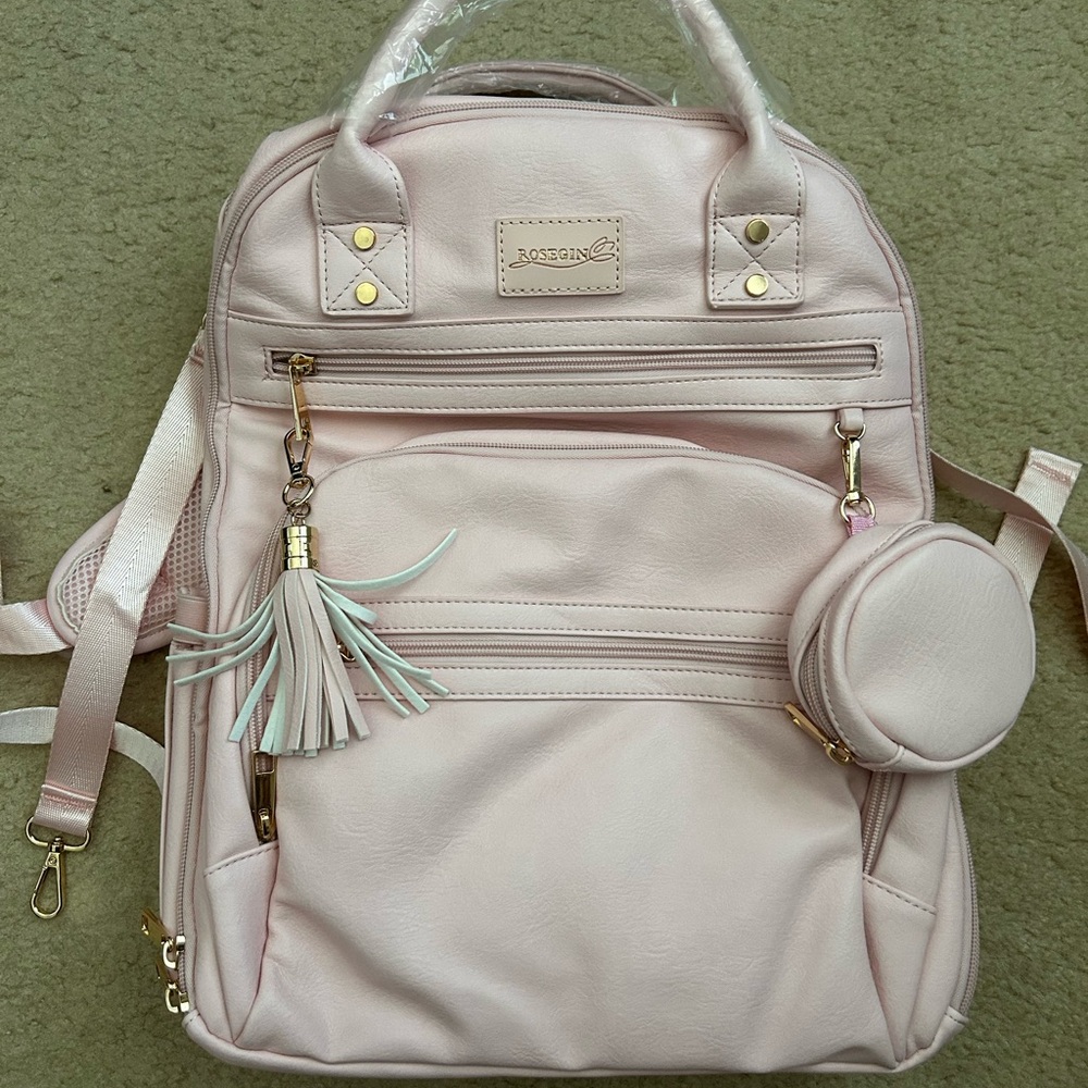 Rosegin Premium Vegan Leather Diaper Bag Backpack
